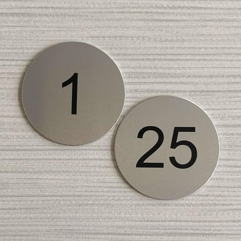 NapTags 1-1/2 inch Aluminum Numbered Locker Tags (Numbered 1-25) - Image 1